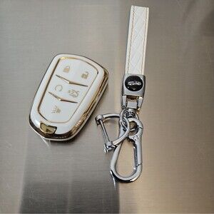 For Cadillac Key Fob Cover with Keychain TPU Protector Suitable for Cadillac